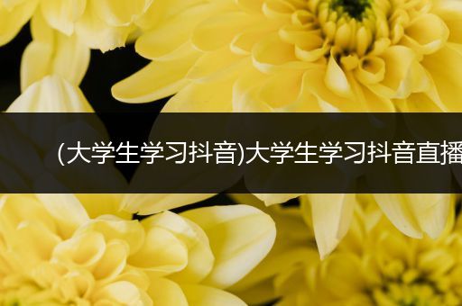 （大学生学习抖音)大学生学习抖音直播