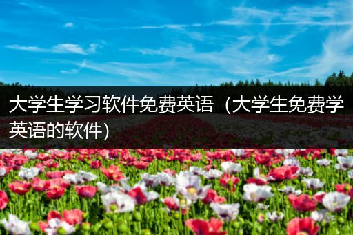 大学生学习软件免费英语（大学生免费学英语的软件）
