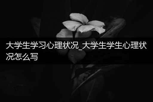 大学生学习心理状况_大学生学生心理状况怎么写