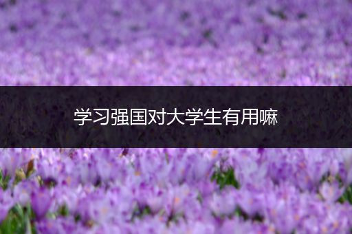 学习强国对大学生有用嘛