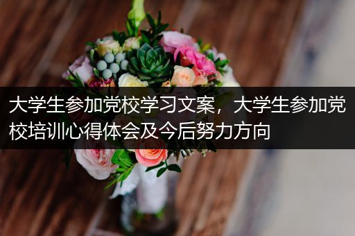 大学生参加党校学习文案，大学生参加党校培训心得体会及今后努力方向