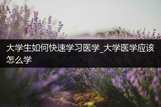 大学生如何快速学习医学_大学医学应该怎么学