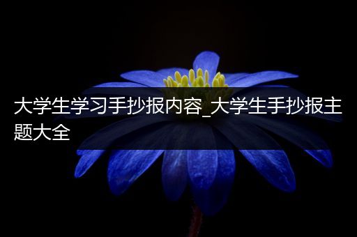 大学生学习手抄报内容_大学生手抄报主题大全