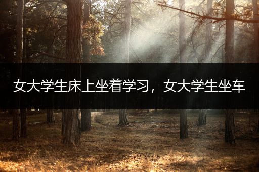 女大学生床上坐着学习，女大学生坐车
