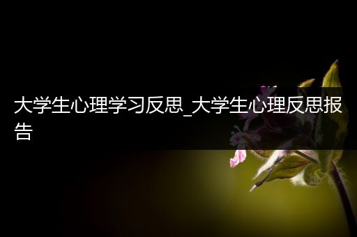 大学生心理学习反思_大学生心理反思报告