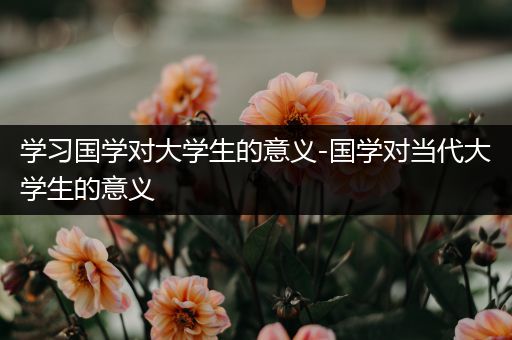 学习国学对大学生的意义-国学对当代大学生的意义