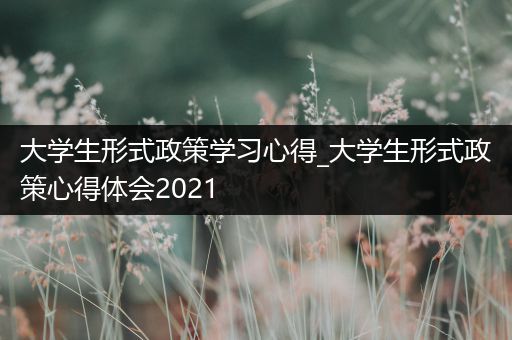 大学生形式政策学习心得_大学生形式政策心得体会2021