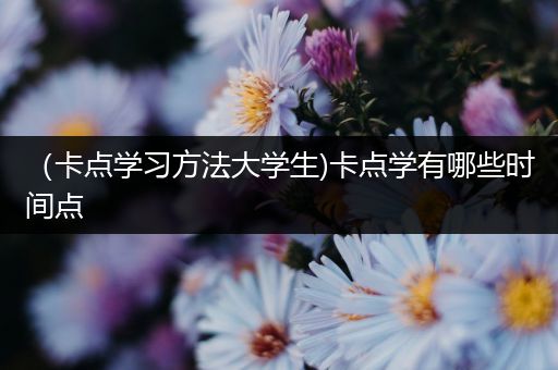 （卡点学习方法大学生)卡点学有哪些时间点