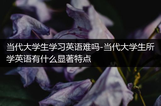当代大学生学习英语难吗-当代大学生所学英语有什么显著特点