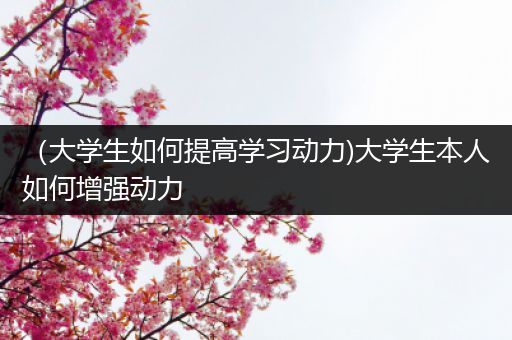 （大学生如何提高学习动力)大学生本人如何增强动力