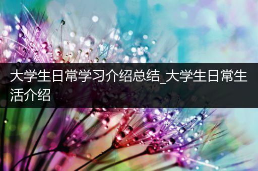 大学生日常学习介绍总结_大学生日常生活介绍