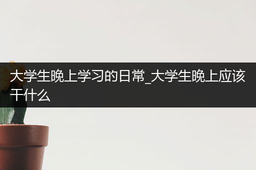大学生晚上学习的日常_大学生晚上应该干什么