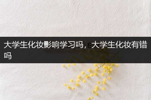 大学生化妆影响学习吗，大学生化妆有错吗