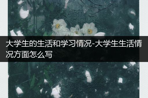 大学生的生活和学习情况-大学生生活情况方面怎么写