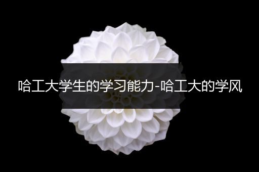 哈工大学生的学习能力-哈工大的学风