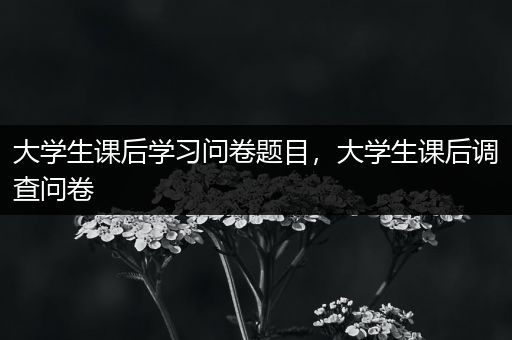 大学生课后学习问卷题目，大学生课后调查问卷