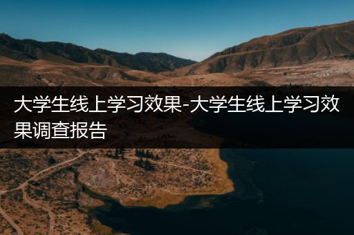 大学生线上学习效果-大学生线上学习效果调查报告