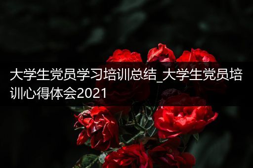 大学生党员学习培训总结_大学生党员培训心得体会2021