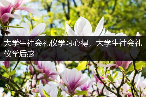 大学生社会礼仪学习心得，大学生社会礼仪学后感